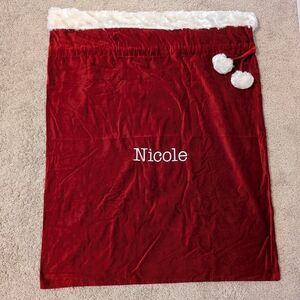 Personalized Red Velvet Santa Sack - Nicole